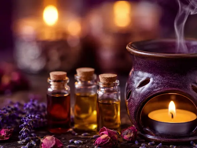 Buhurdanlık ve aromaterapi yağı şişeleri — Kumkapı, Masaj Salonun